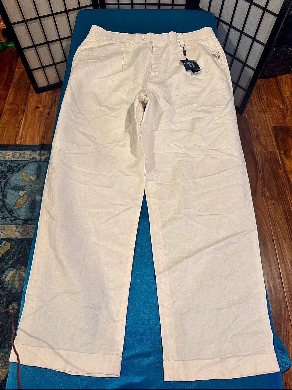 Steve Harvey Collective Edition Linen Dress Pants in White Waist 40/34 NWT (G3)